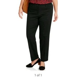 George Womens 26W Petite Plus Black Dress Pants